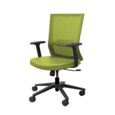 Кресло для персонала Iron с регулируемыми подлокотниками черный каркас ткань CW (зеленая/зеленая)