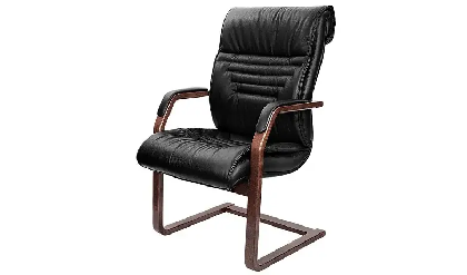 Кресло офисное Basel C Темн.Орех/Натур. кожа/Черный