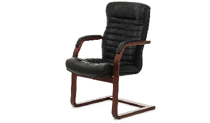 Кресло офисное Orion Wood C Темн.Орех/Натур. кожа/Черный