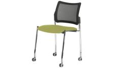 Кресло офисное без подл. на колес. Pinko-Mesh Kiton 08/Ткань зеленая/Ножки хром