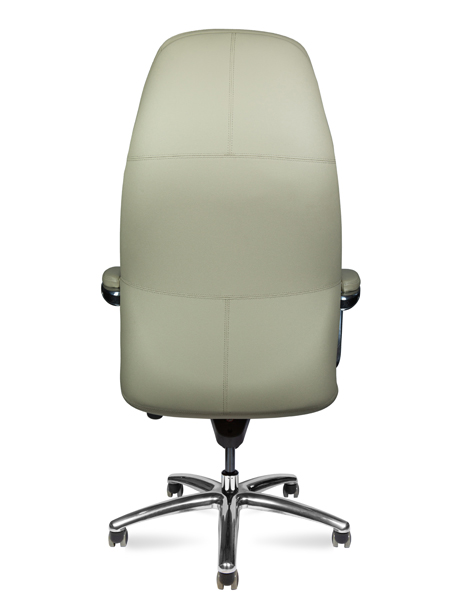 Кресло офисное Norden F181 light gray leather / Porsche / светло-серая  кожа/ алюминий крестовина