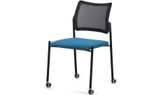 Кресло офисное без подл. на колес. Pinko-Mesh SLW 58/Ткань голубая/Ножки черные