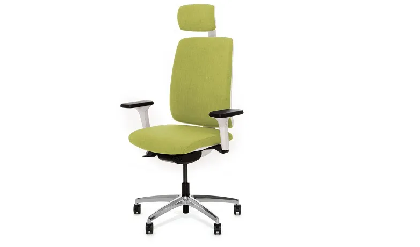 Кресло офисное подгол. DION/Ткань Зеленая/Крестовина Алюмин.