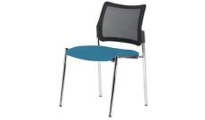 Кресло офисное без подл.Pinko-Mesh SLW 58/Ткань голубая/Ножки хром