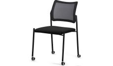 Кресло офисное без подл. на колес. Pinko-Mesh SLW 50/Ткань черная/Ножки черные