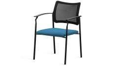 Кресло офисное с подл.Pinko-Mesh SLW 58/Ткань голубая/Ножки черные