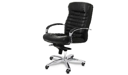 Кресло офисное Orion Chrome B Хром/Натур. кожа/Черный
